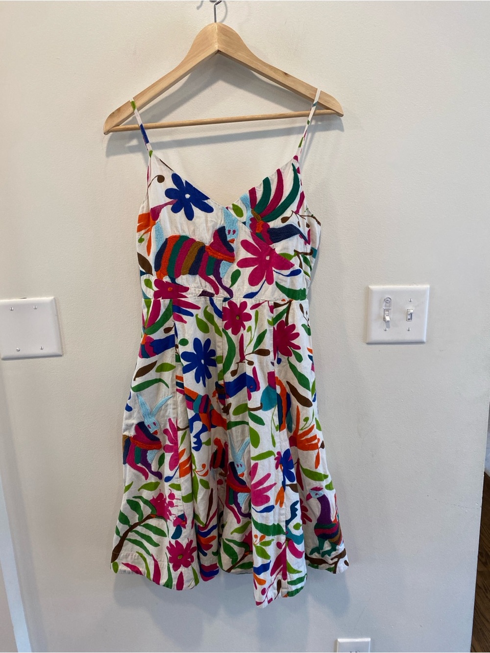 Anthropologie Vanessa Virginia folk art dress embrodiered animals womens size 10 - Picture 2 of 13